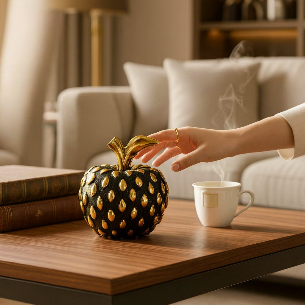 Boîte Décorative Ananas Noir & Doré